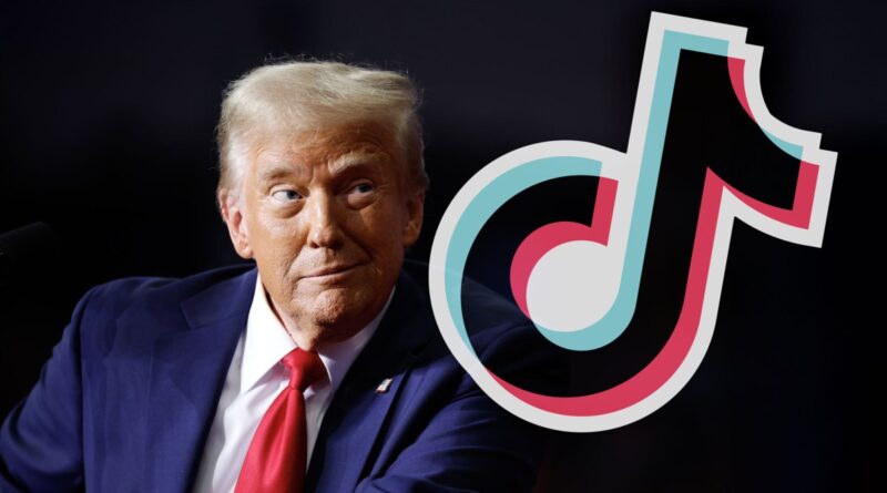 Trump and TikTok logo