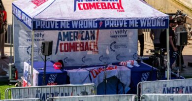 The scene after U.S. right-wing activist and commentator Charlie Kirk was shot