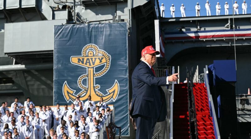 A US aircraft carrier is still damaged 8 months after it collided with a cargo ship. It looks like the Navy just painted over it.