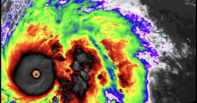 Jamaica in the eye of Hurricane Melissa, the strongest tropical cyclone on record. Credit: X