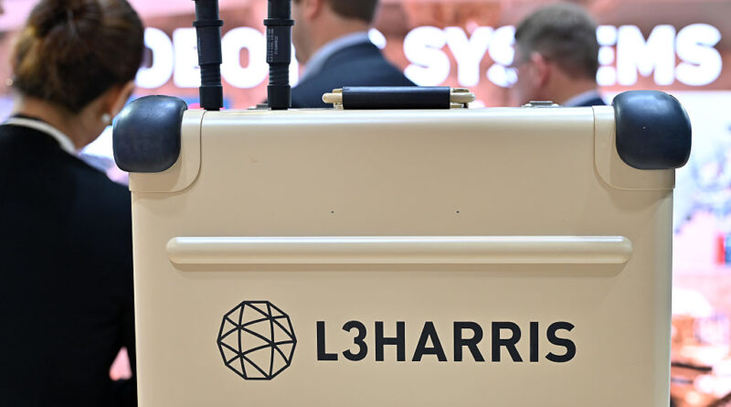 a photo of a rugged suitcase with L3Harris branding on the front