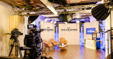 The set of 'Meet The Drapers' show at Hatch in Colombo, Sri Lanka, on Tuesday, Jan. 31, 2023. Venture investors including Tim Draper argue Sri Lanka can scale its technology industry fairly seamlessly with a strong labor force and near-universal literacy. Photographer: Jonathan Wijayaratne/Bloomberg via Getty Images