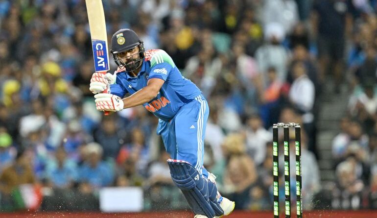 Rohit Sharma in action.