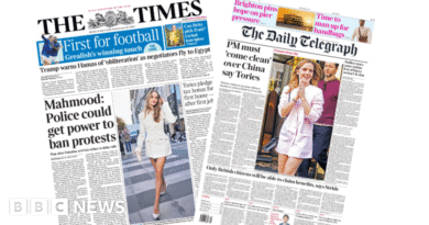 Newspaper headlines: 'Police could get power to ban protests' and 'PM must come clean over China'