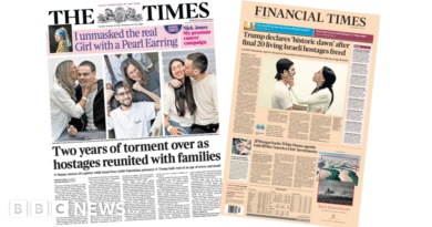 Newspaper headlines: 'Two years of torment over' and Trump declares 'historic dawn'