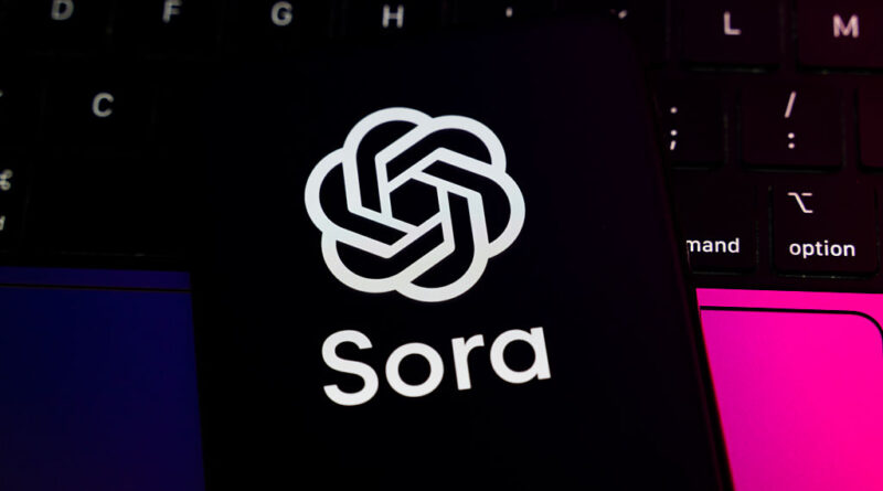 The Sora logo displays on a smartphone screen