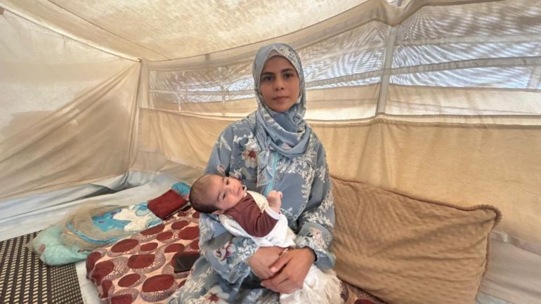 Wiam al-Masri and her baby Samih