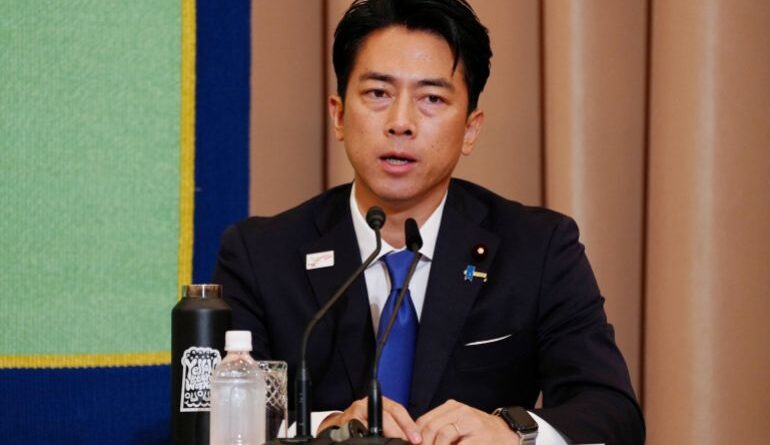 Agriculture Minister Shinjiro Koizumi speaks during the Liberal Democratic Party (LDP) Presidential Election Candidate Debate at Japan National Press Club in Tokyo, Japan, on Sept. 24, 2025. Jia Haocheng/Pool via REUTERS