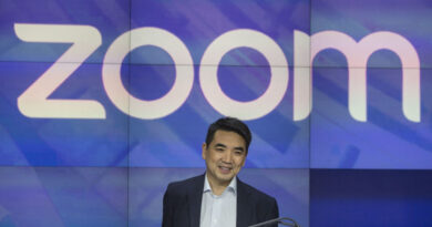 Eric Yuan, founder and chief executive officer of Zoom Video Communications Inc., stands before the opening bell during the company's initial public offering (IPO) at the Nasdaq MarketSite in New York, U.S., on Thursday, April 18, 2019. Zoom reported net income of $7.6 million on revenue of $331 million for the year ended January, and is now worth nine times the $1 billion valuation it secured after a funding round two years ago. Photographer: Victor J. Blue/Bloomberg via Getty Images