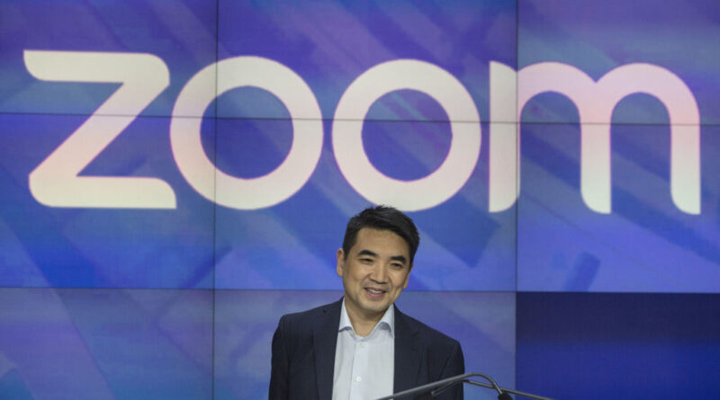 Eric Yuan, founder and chief executive officer of Zoom Video Communications Inc., stands before the opening bell during the company's initial public offering (IPO) at the Nasdaq MarketSite in New York, U.S., on Thursday, April 18, 2019. Zoom reported net income of $7.6 million on revenue of $331 million for the year ended January, and is now worth nine times the $1 billion valuation it secured after a funding round two years ago. Photographer: Victor J. Blue/Bloomberg via Getty Images