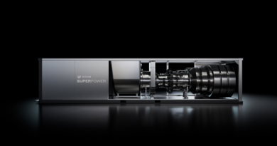 An illustration shows Boom's stationary gas turbine.