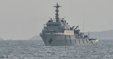 A Chinese ship in waters near Pingtan island, the closest point to Taiwan, in eastern China’s Fujian province on Monday