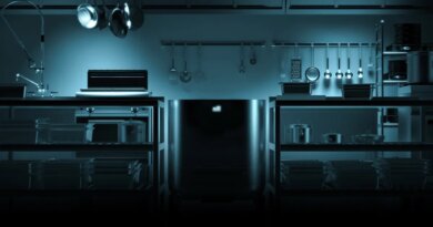 Mill's commercial food bin stands in a kitchen.