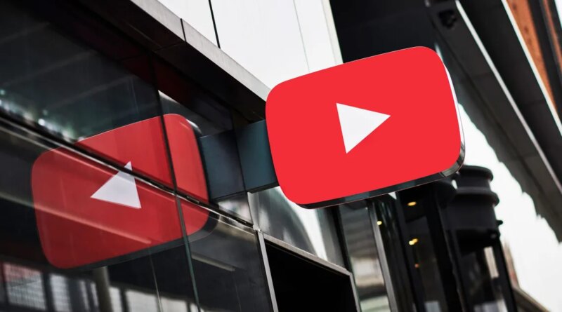 YouTube logo on building