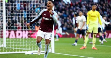 Ollie Watkins of Aston Villa scores his team's second goal during the Premier League match between Aston Villa and Nottingham Forest