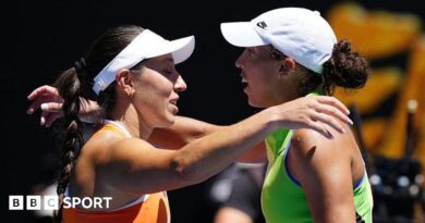 Jessica Pegula of the United States celebrates her victory against Madison Keys of the United States
