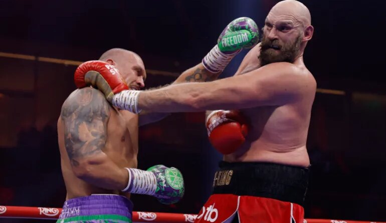 Tyson Fury in action.