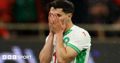 Morocco's Brahim Diaz looks dejected after missing a penalty in the Africa Cup of Nations final against Sengal.