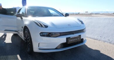 The Zeekr 001 at Las Vegas Motor Speedway during the 2026 Consumer Electronics Show