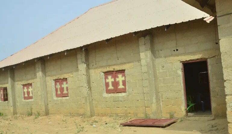 An exterior view of the Haske Cherubim and Seraphim Movement Church, after an attack by gunmen in which worshippers were kidnapped, in Kurmin Wali, Kaduna, Nigeria, January 20, 2026. REUTERS/Nuhu Gwamna