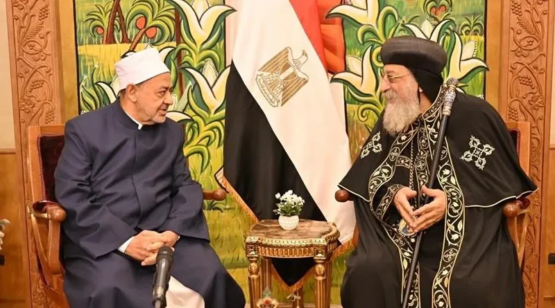 Grand Imam of Al-Azhar Meets Pope Tawadros II To Extend Christmas Greetings