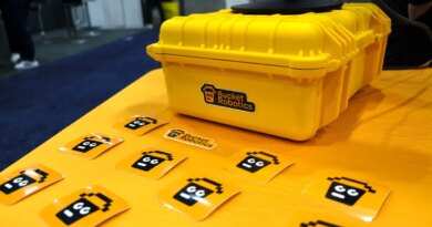 A photo of Bucket Robotics' CES 2026 booth