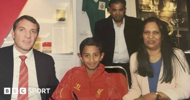 Vimal Yoganathan alongside Brendan Rodgers when he signed for the academy at Liverpool