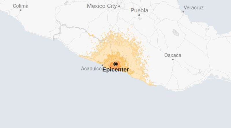 Map: 6.5-Magnitude Earthquake Shakes Mexico