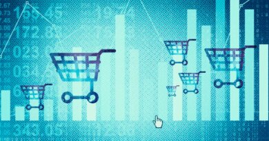 Multiple shopping carts over a data background to illustrate customer data.