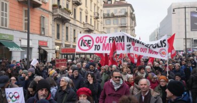Milan protests decry ‘creeping fascism’ of ICE role at Winter Olympics