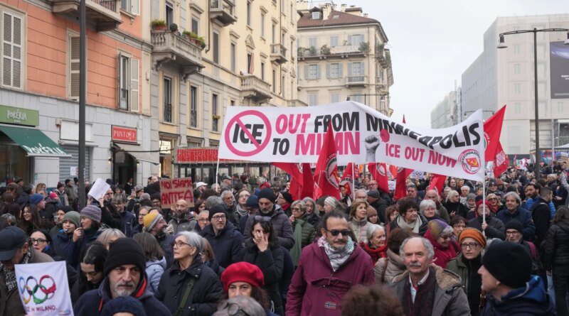 Milan protests decry ‘creeping fascism’ of ICE role at Winter Olympics
