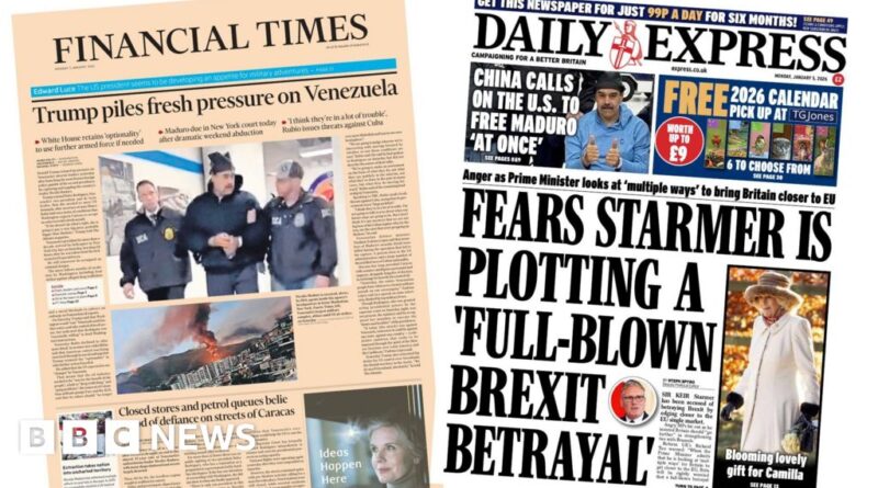 Newspaper headlines: 'Fresh pressure on Venezuela' and a 'Brexit betrayal'