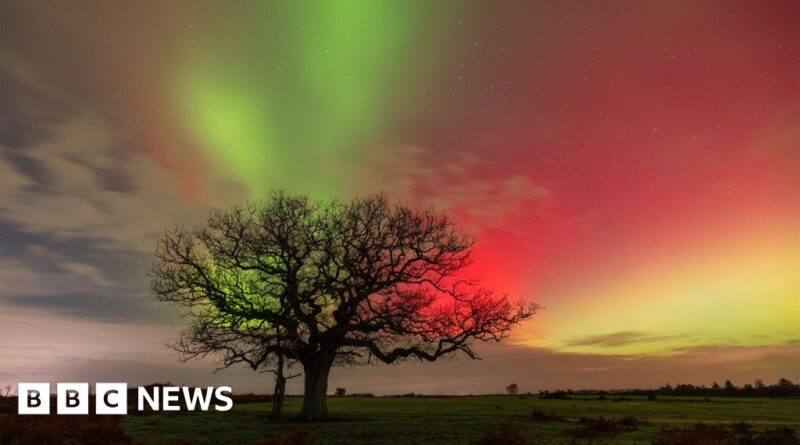 Northern Lights illuminate UK skies in hues of pink and green