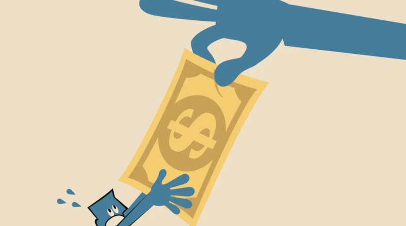 tug of war on dollar bill