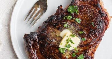 sous vide steak with butter on top