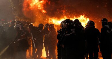 Photos: Clashes erupt at antigovernment protest in Tirana