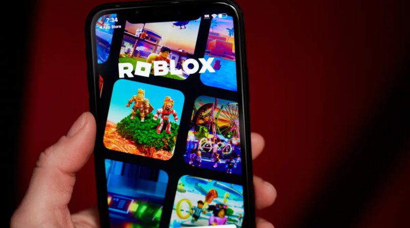 The Roblox app displayed on a smartphone