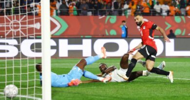 Egypt's Mohamed Salah scores their third goal against Ivory Coast