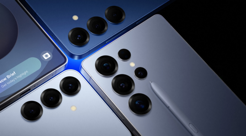 a selection of Samsung phones from the Unpacked 2025 event