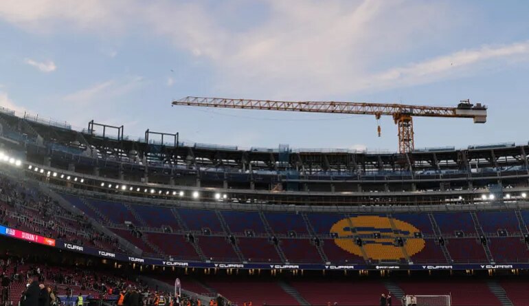 General view inside Barcelona's Nou Camp stadium
