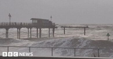 Storm Ingrid: Part of Teignmouth pier washed away by 'wild' waves