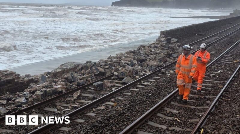 Storm Ingrid damage forces closure of Devon railway line