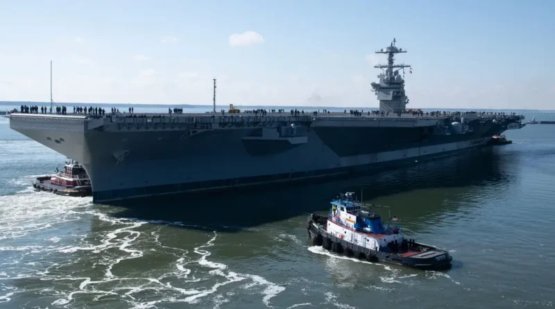 The US Navy's next Ford-class supercarrier is setting sail for a new test at sea