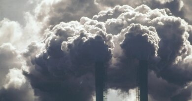 Image of air pollution in Lake Charles, Louisiana, pouring out of smokestacks at a chemical plant.