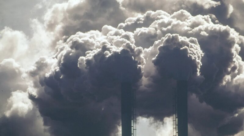 Image of air pollution in Lake Charles, Louisiana, pouring out of smokestacks at a chemical plant.