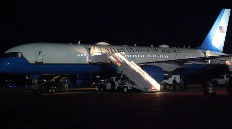 Trump's hugely anticipated Davos speech looks set for a delay after Air Force One had to turn around