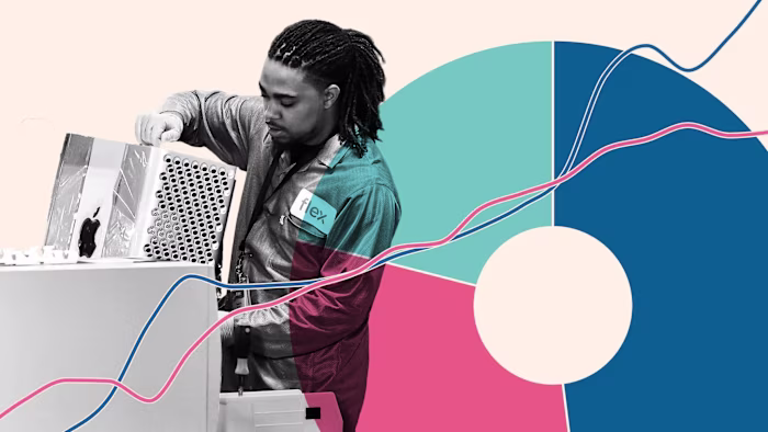 A worker assembles Apple’s Mac Pros at the Flextronics computer manufacturing facility in Austin, Texas