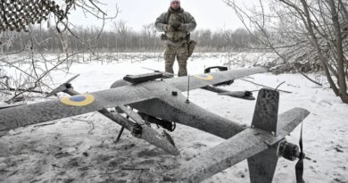 A member of the National Police Special Purpose Battalion of Zaporizhzhia region prepares a Gara combat drone before flying over positions of Russian troops, amid Russia's attack on Ukraine, near the frontline town of Pokrovsk in Donetsk region, Ukraine January 23, 2026. REUTERS/Stringer