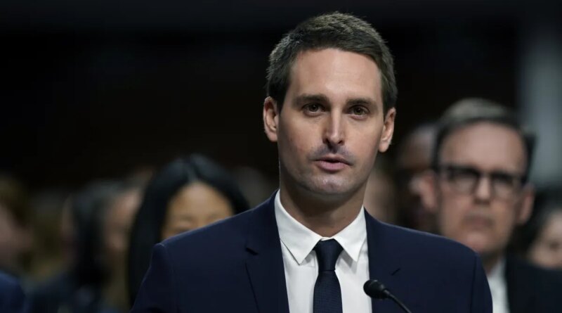 Evan Spiegel, co-founder and chief executive officer of Snap Inc., during a Senate Judiciary Committee hearing in Washington, DC