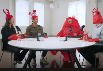 Y Combinator crew dressed like crabs